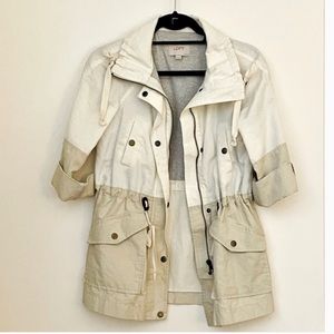 Loft colorblock linen/cotton blend anorak jacket - S